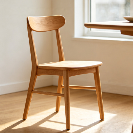 Simple Dining Chair With Solid Wood Structure